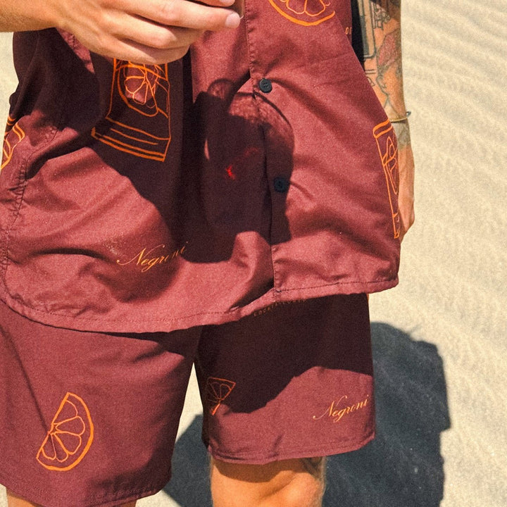 The Negroni "Cocktail" Swim Trunks - 2XS - Cocktailored