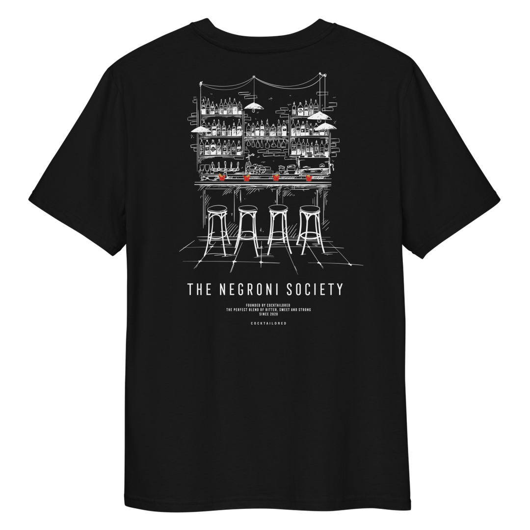 The Negroni Society "The Bar" organic t-shirt - Black - Cocktailored