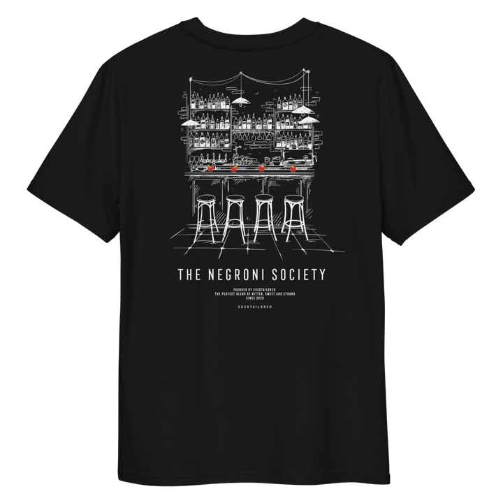 The Negroni Society "The Bar" organic t-shirt - Black - Cocktailored