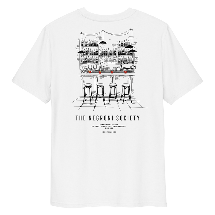 The Negroni Society "The Bar" organic t-shirt - White - Cocktailored