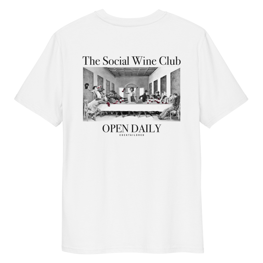 The Social Wine Club. Organic T-shirt - White - Cocktailored