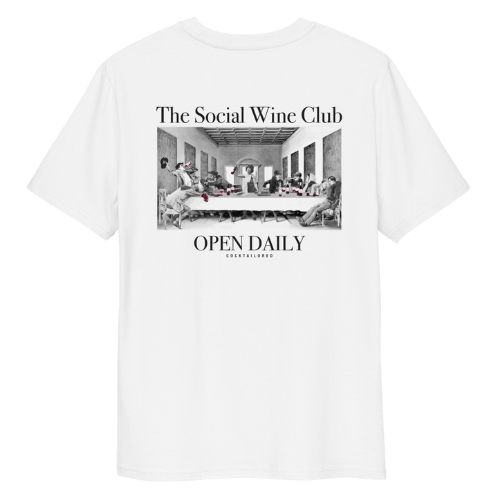 The Social Wine Club. Organic T-shirt - White - Cocktailored