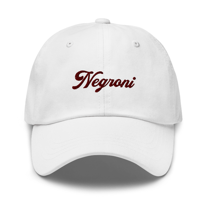 The Negroni Script Dad Hat - White - Cocktailored