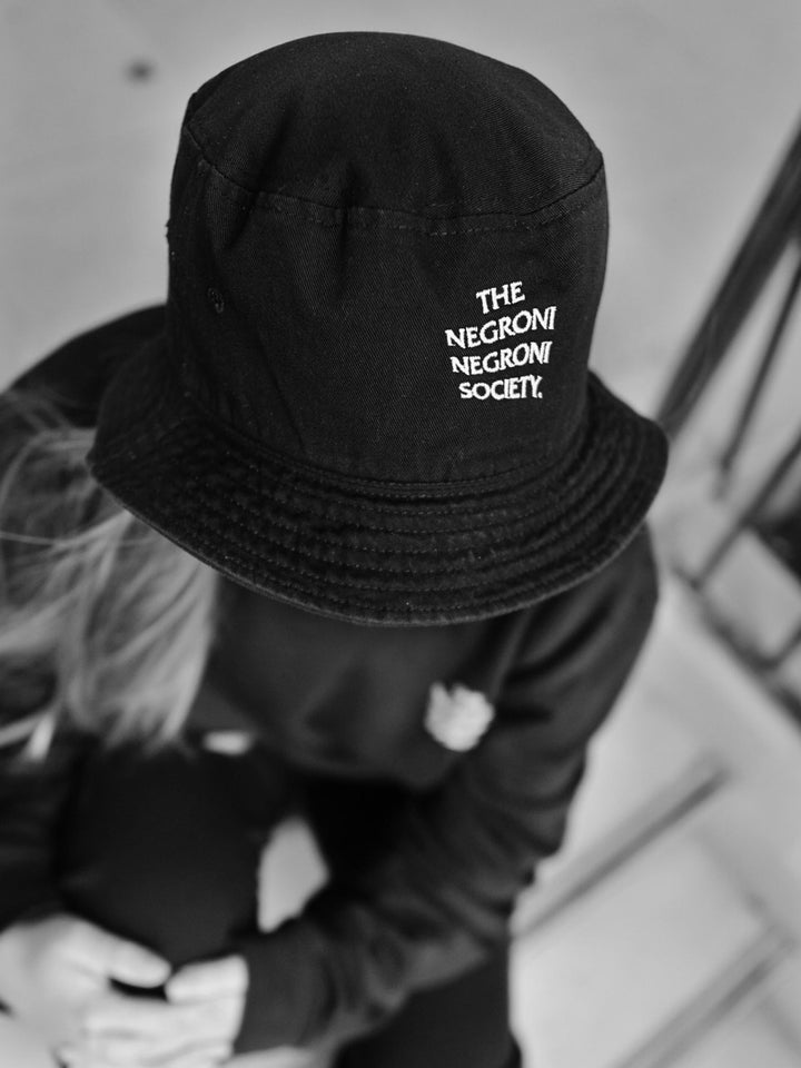The Negroni Society Organic bucket hat "THE LOGO" - Bio White - Cocktailored