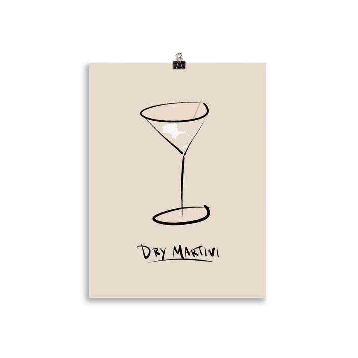 The Painted Dry Martini Poster - 30x40 cm - Cocktailored