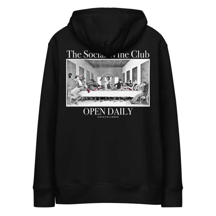 The Social Wine Club. Eco Hoodie - Black - Cocktailored