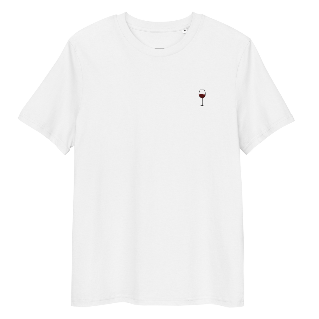 The Red Wine Glass Organic T-Shirt - White - Cocktailored
