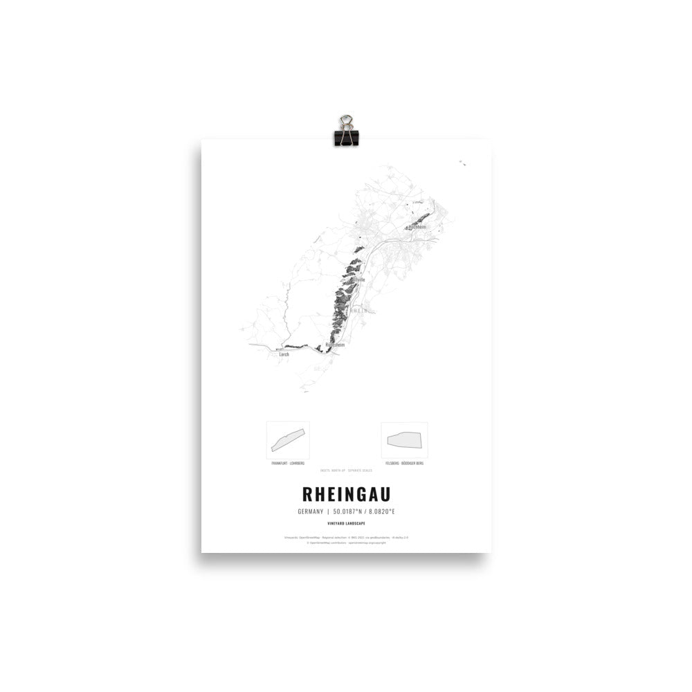 The Rheingau Wine Map Poster - 21x30 cm - Cocktailored