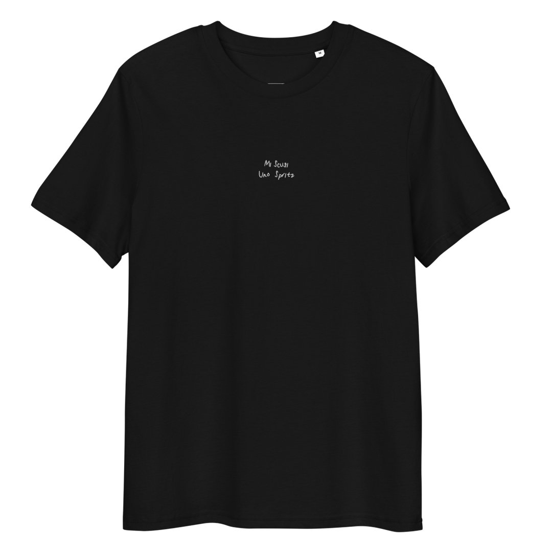 The Scusi Spritz organic t-shirt - Black - Cocktailored