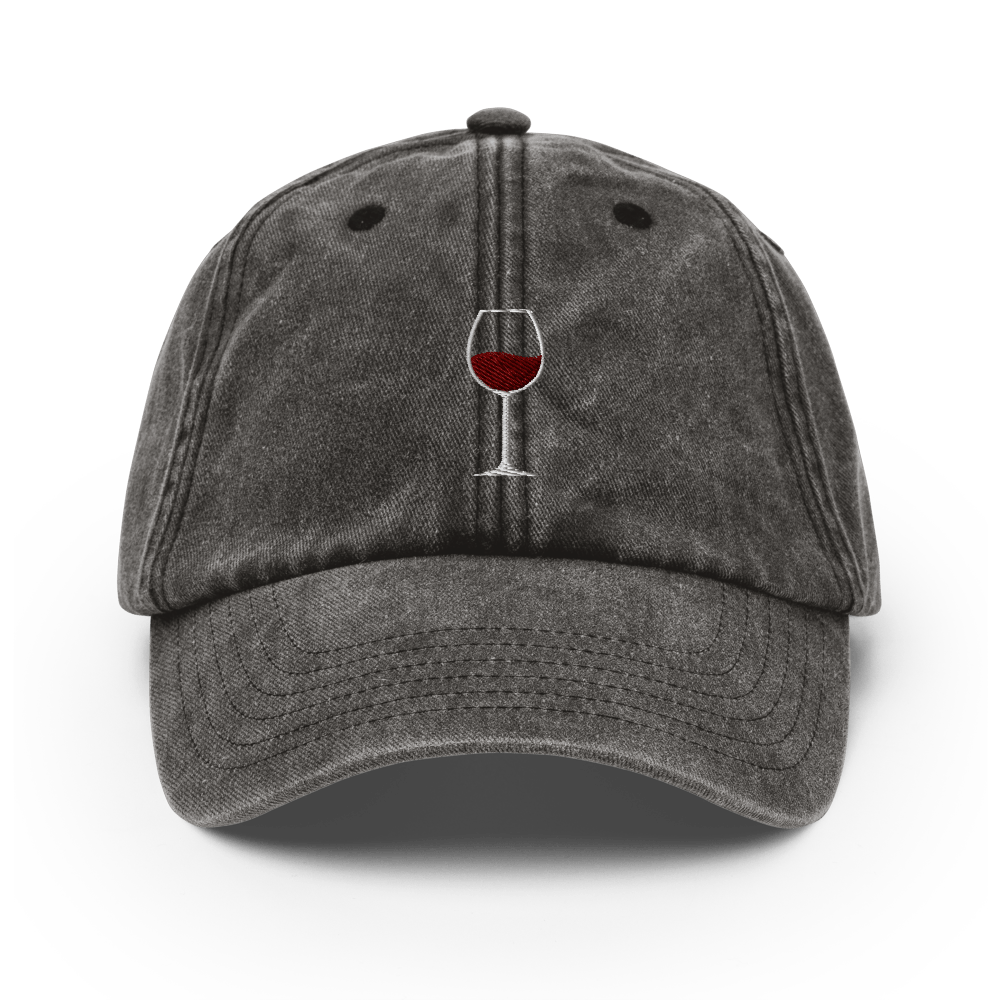 Cappello Vintage Bicchiere di Vino Rosso